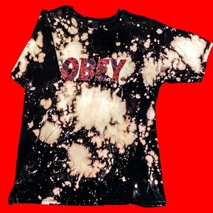 Obey acid wash tee